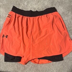 Under Armour Bright Orange Running Shorts